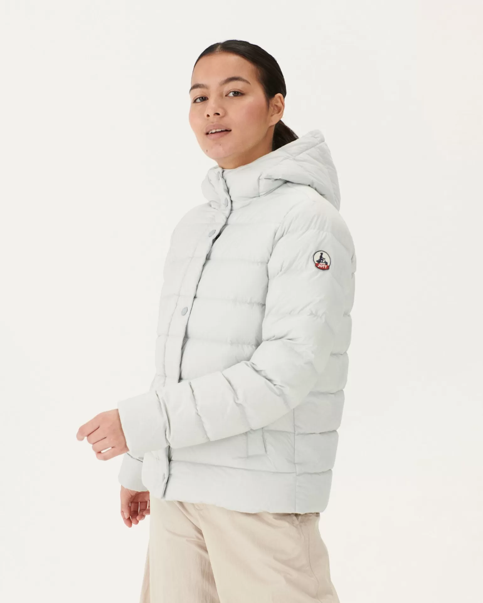 Doudounes & Vestes*JOTT Doudoune Droite A Capuche Gris Clair Jane 532 Soft Grey
