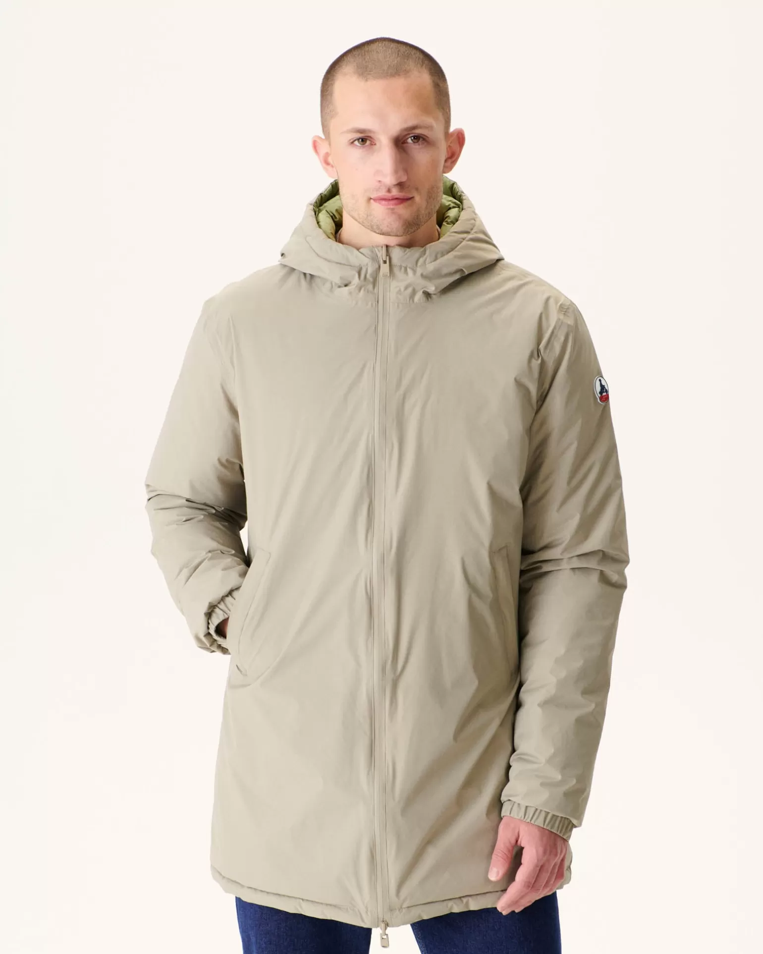 Doudounes & Vestes*JOTT Doudoune Longue Reversible A Capuche Beige/Kaki Clair Amsterdam 8040 Beige / Bush