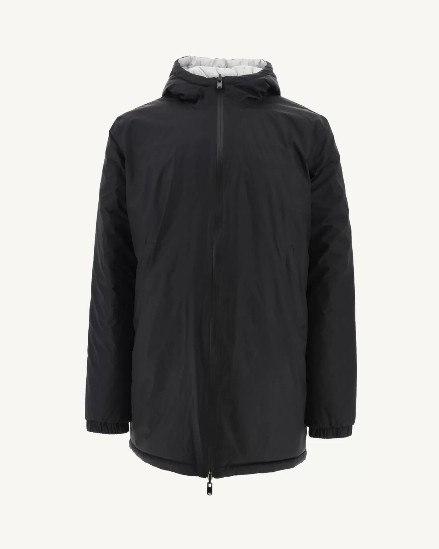 Doudounes & Vestes*JOTT Doudoune Longue Reversible A Capuche Noir/Gris Clair Amsterdam 9902 Black / Soft Grey