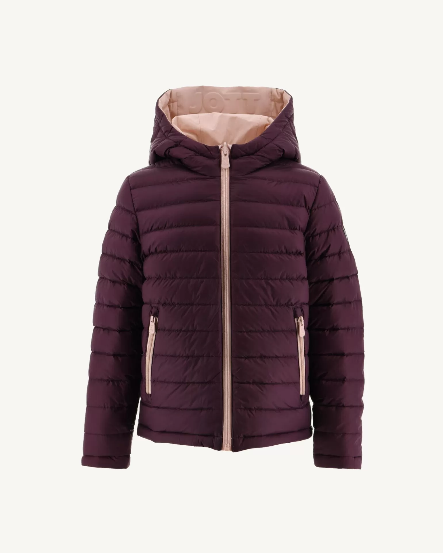 Doudounes*JOTT Doudoune Reversible A Capuche Enfant Rose Pale/Aubergine Zurich 454 Rose Pale/Aubergine