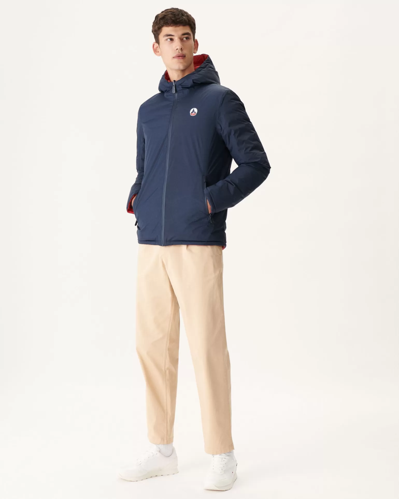 Doudounes & Vestes*JOTT Doudoune Reversible A Capuche Marine/Rouge Bergen 189 Marine/Rouge