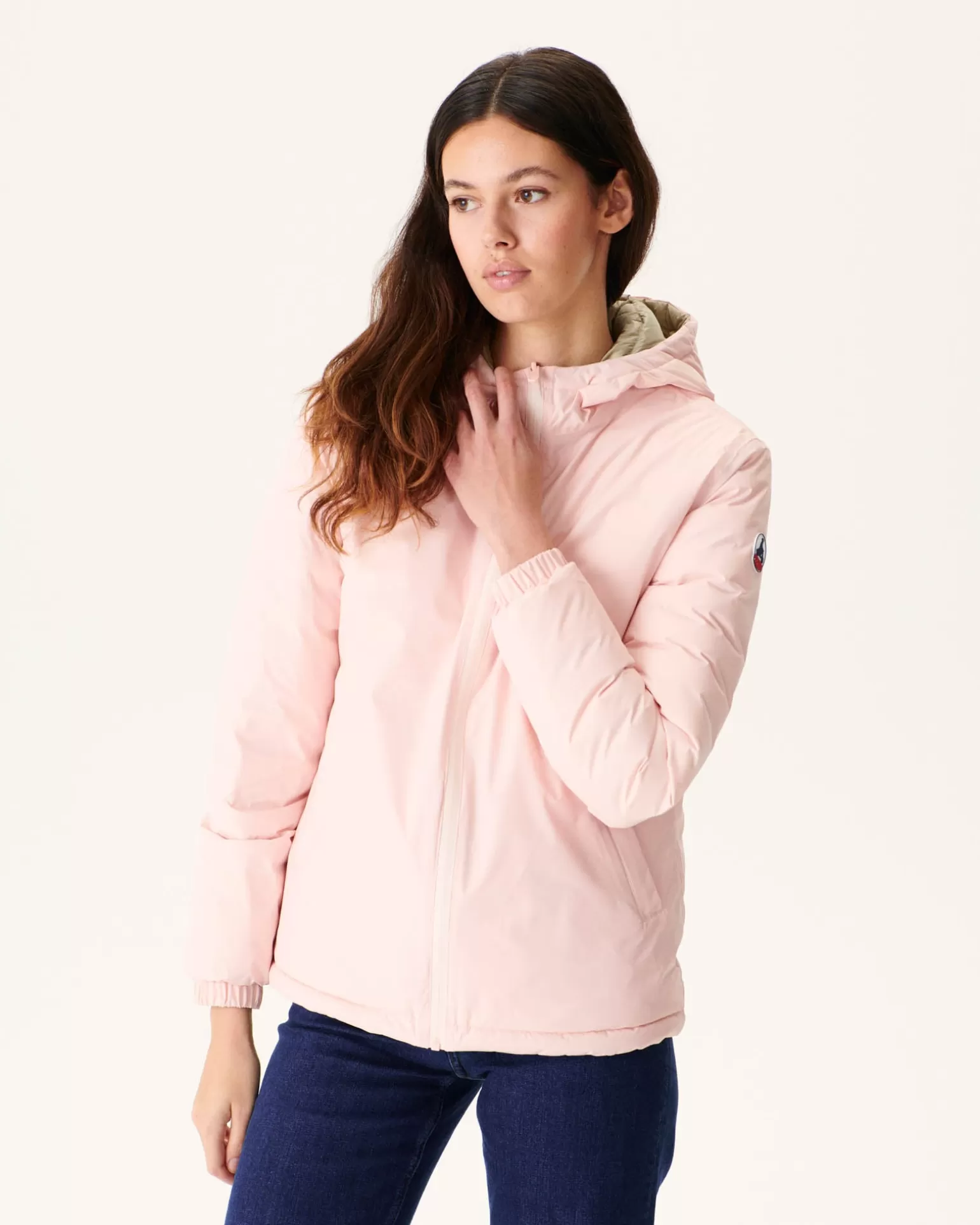Doudounes & Vestes*JOTT Doudoune Reversible A Capuche Rose Clair/Beige Vienne 4630 Soft Pink / Beige