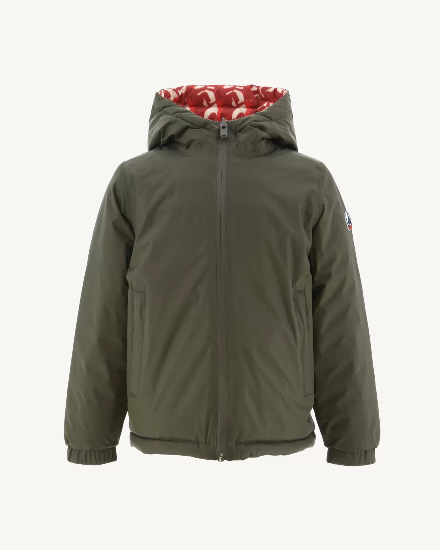 Doudounes*JOTT Doudoune Reversible Army/Monogram Rouge Vif Enfant Zurich 2553 Army / Monogram Fire Red