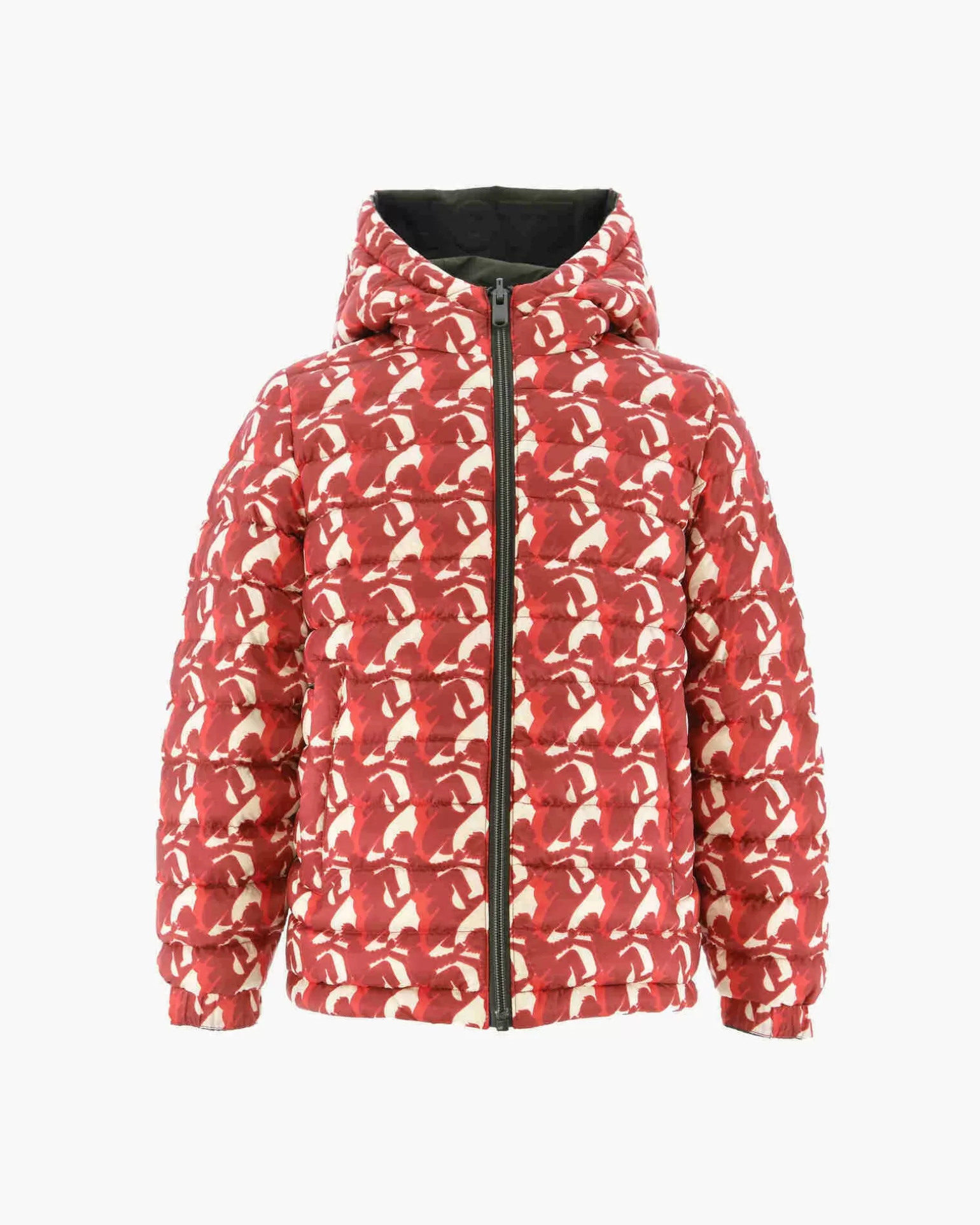 Doudounes*JOTT Doudoune Reversible Army/Monogram Rouge Vif Enfant Zurich 2553 Army / Monogram Fire Red