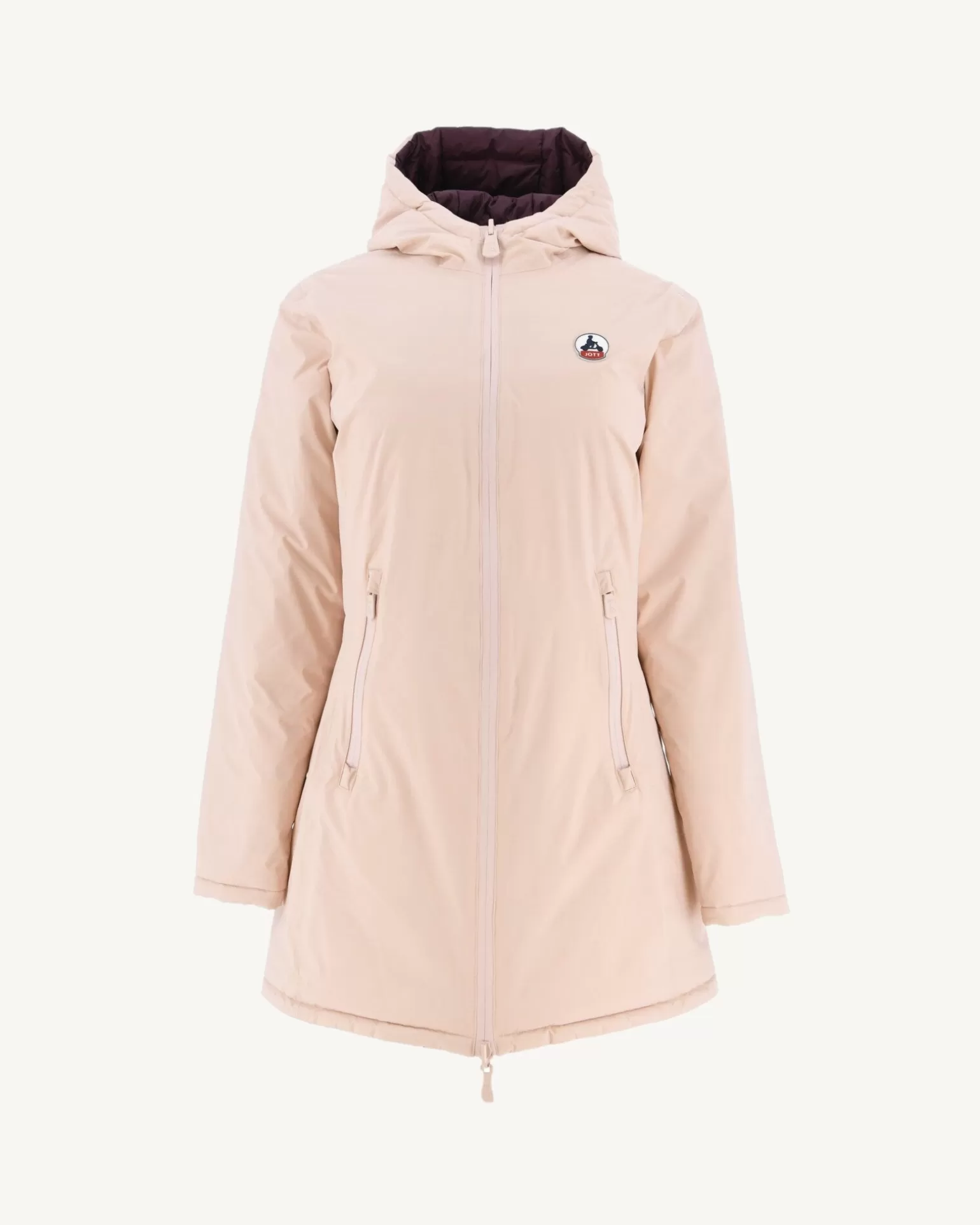 Doudounes & Vestes*JOTT Doudoune Reversible Rose Pale/Aubergine Moscou 454 Rose Pale/Aubergine