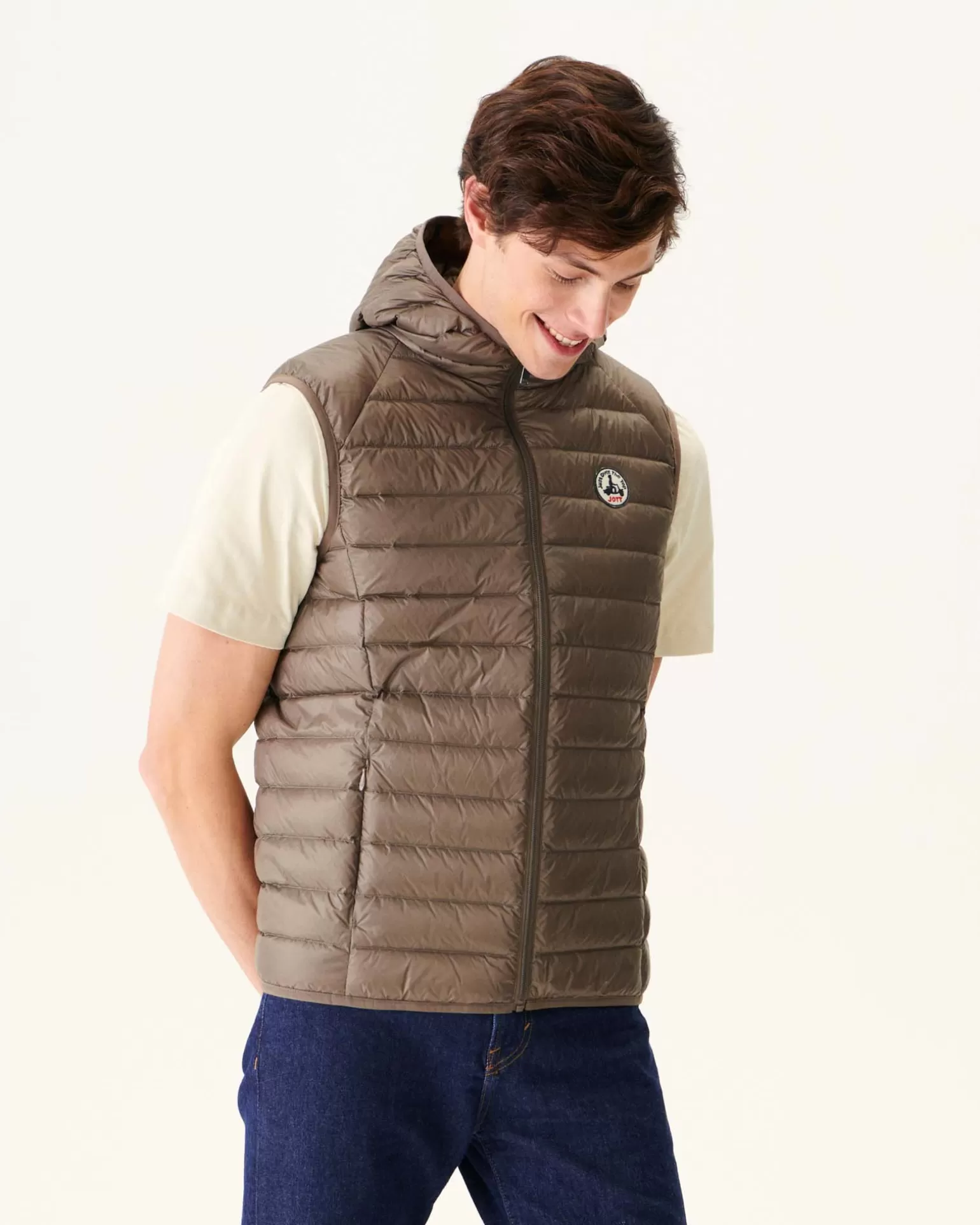 Doudounes & Vestes*JOTT Doudoune Sans Manches A Capuche Taupe Pat 808 Taupe