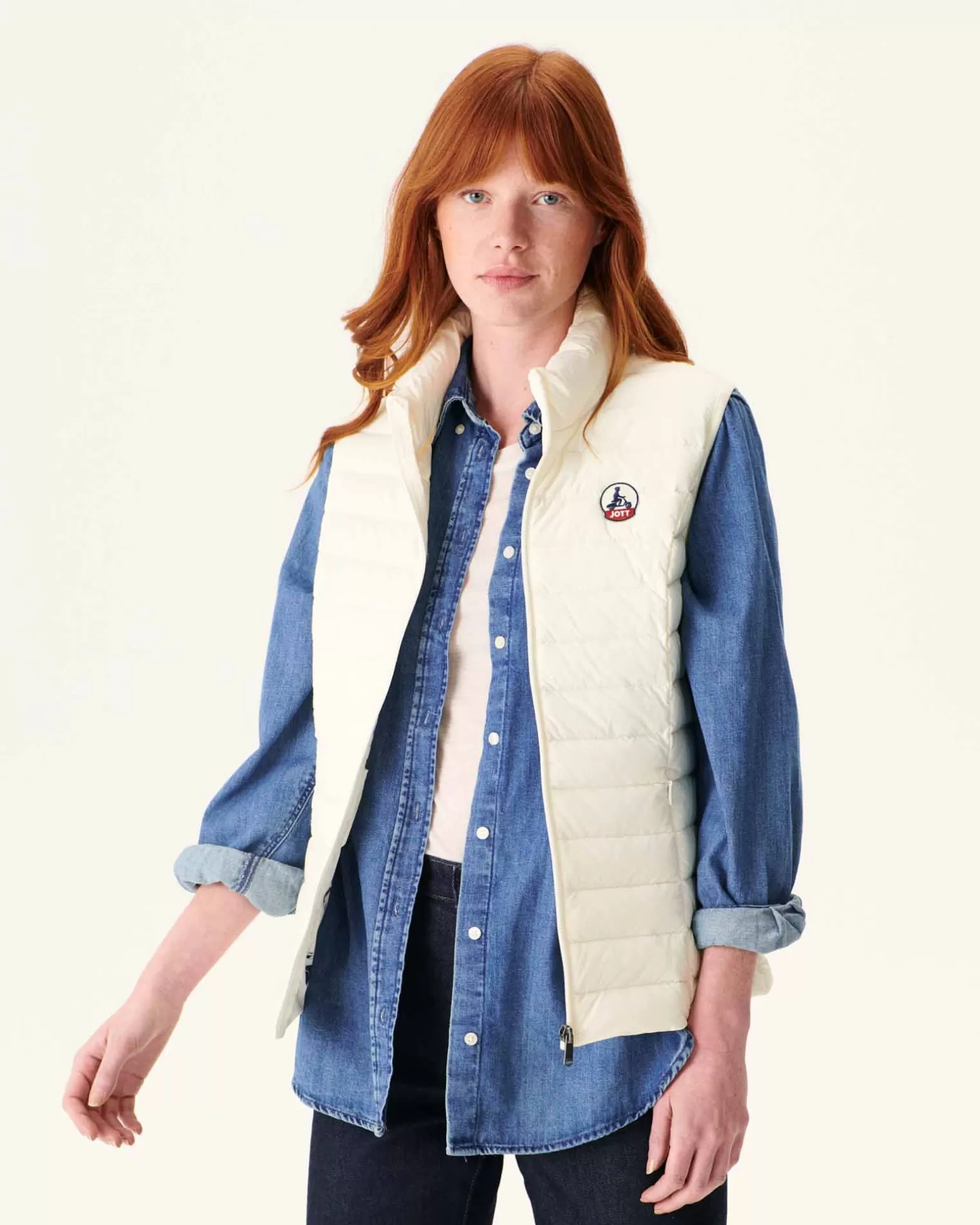 Doudounes & Vestes*JOTT Doudoune Sans Manches Stretch Ecru Grenada 895 Off-White