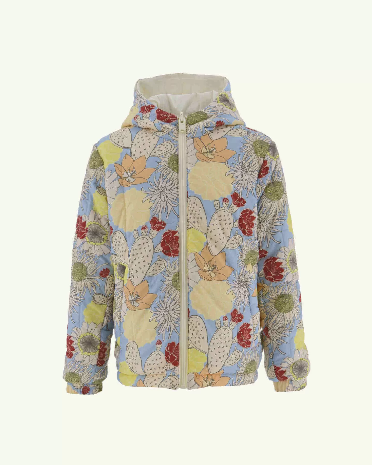 Doudounes*JOTT Doudoune Ultralight Reversible A Capuche Ecru/Bohemian Bleu Enfant Ros 8953 Off-White/Bohemian Blue