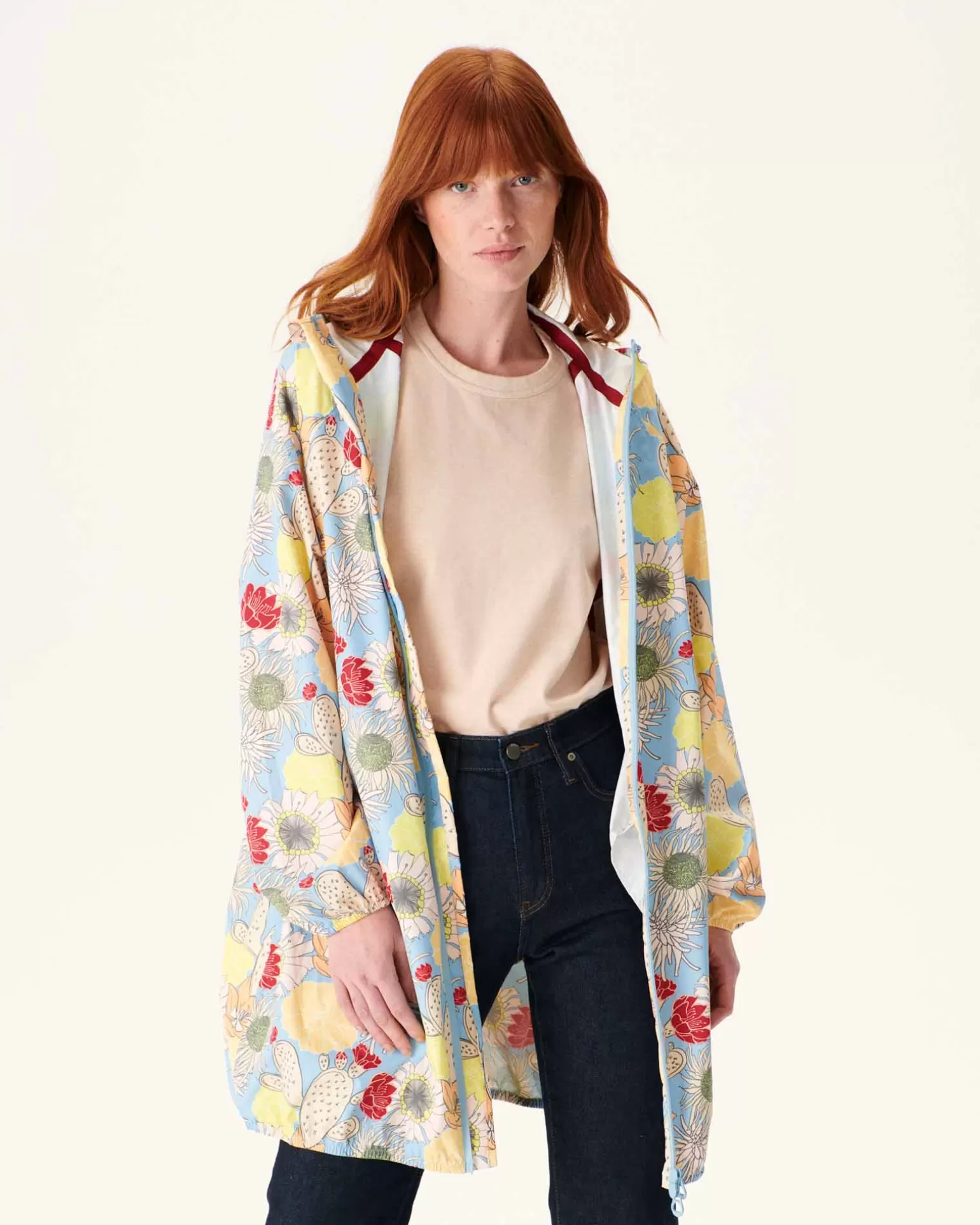 Doudounes & Vestes*JOTT Impermeable Long A Capuche Bohemian Bleu Clair Copenhagen 1801 Bohemian Soft Blue