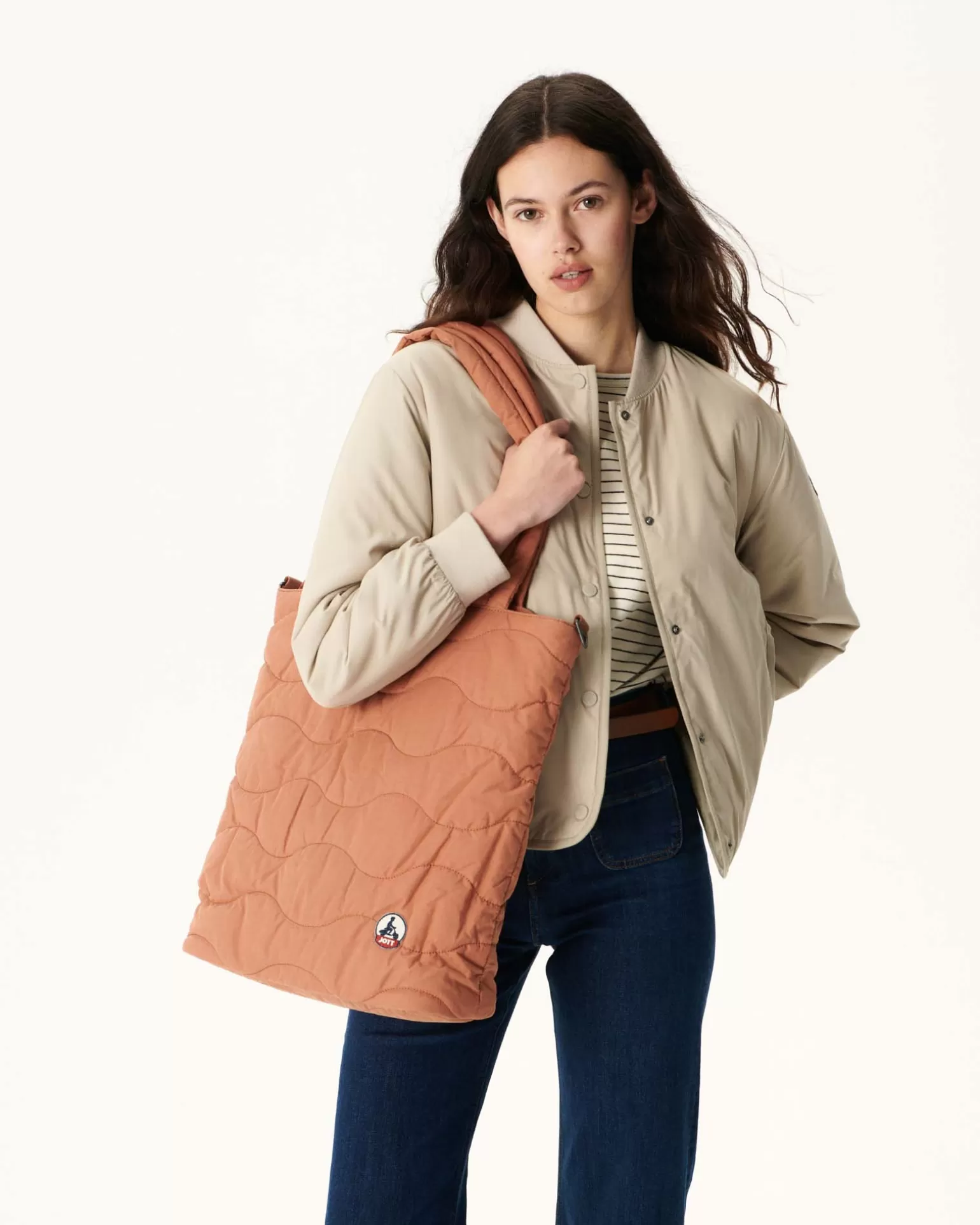 Sacs & Bagages*JOTT Maxi Tote-Bag En Coton Matelasse Camel Aponi 839 Camel