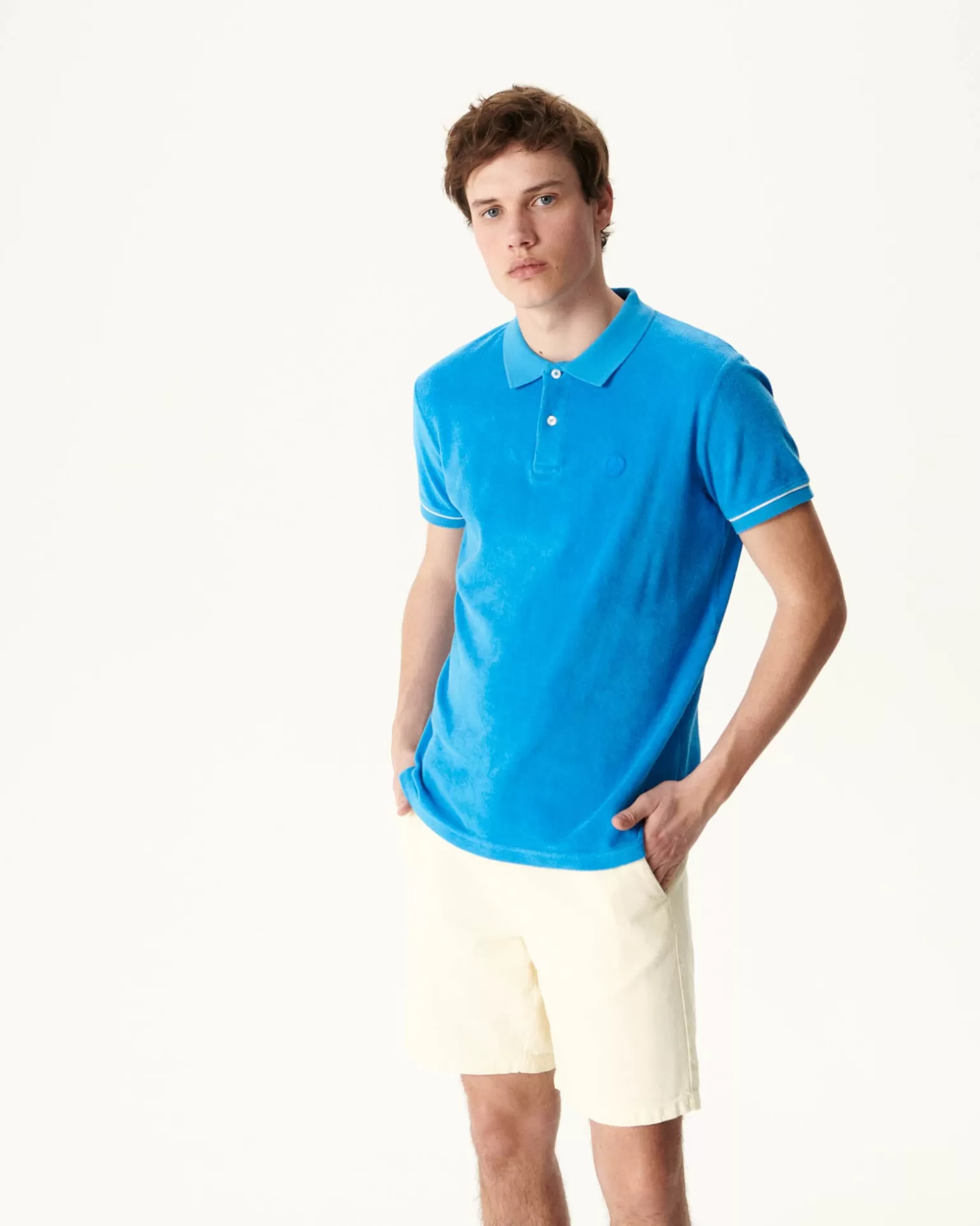 Vêtements*JOTT Polo Eponge Azur Neil 183 Azure