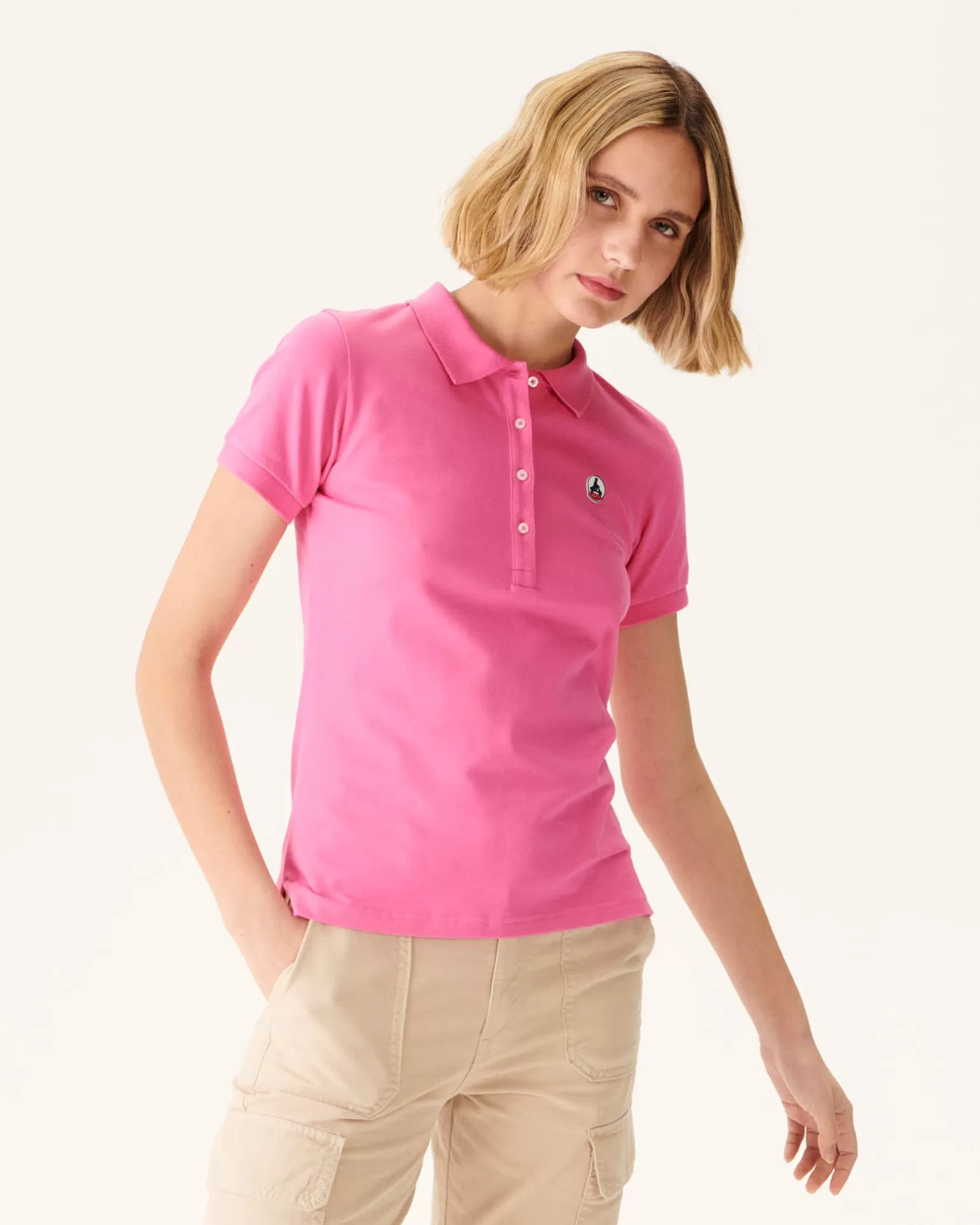 Vêtements*JOTT Polo Femme En Coton Biologique Rose Intense Franca 457 Wild Rose
