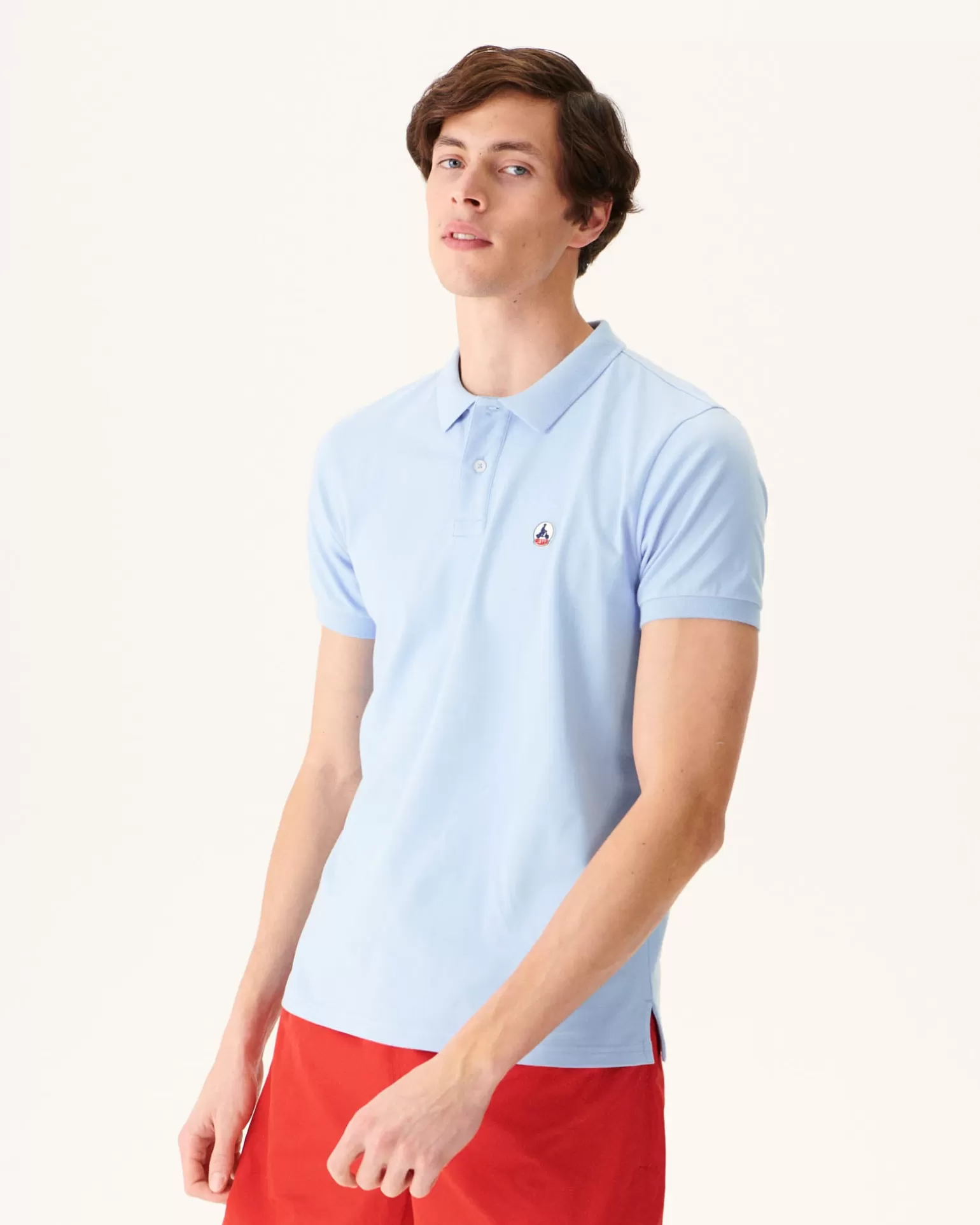 Vêtements*JOTT Polo Homme En Coton Biologique Bleu Clair Marbella 180 Soft Blue