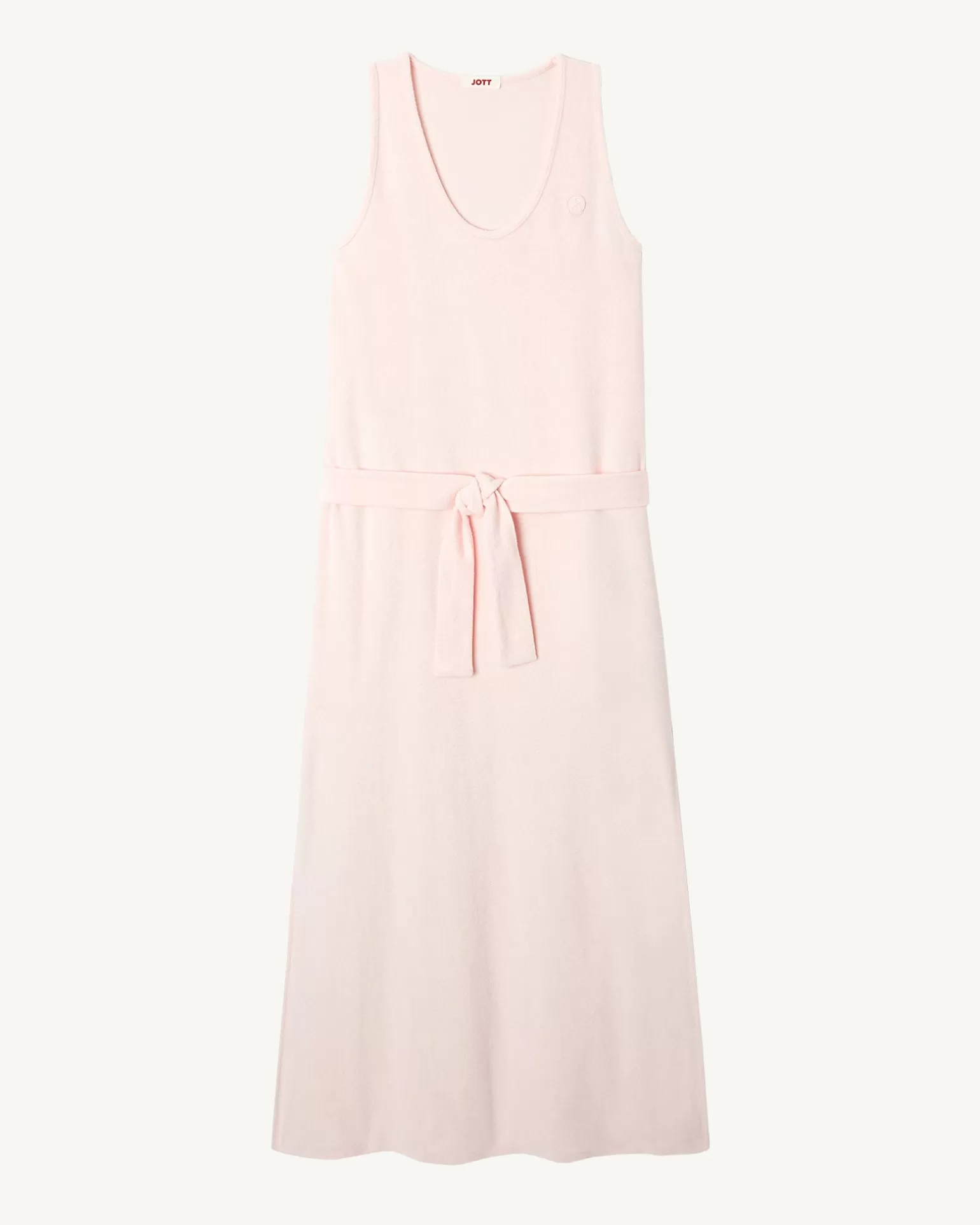Vêtements*JOTT Robe Longue Ceinturee Eponge Rose Clair Ibiza 463 Soft Pink