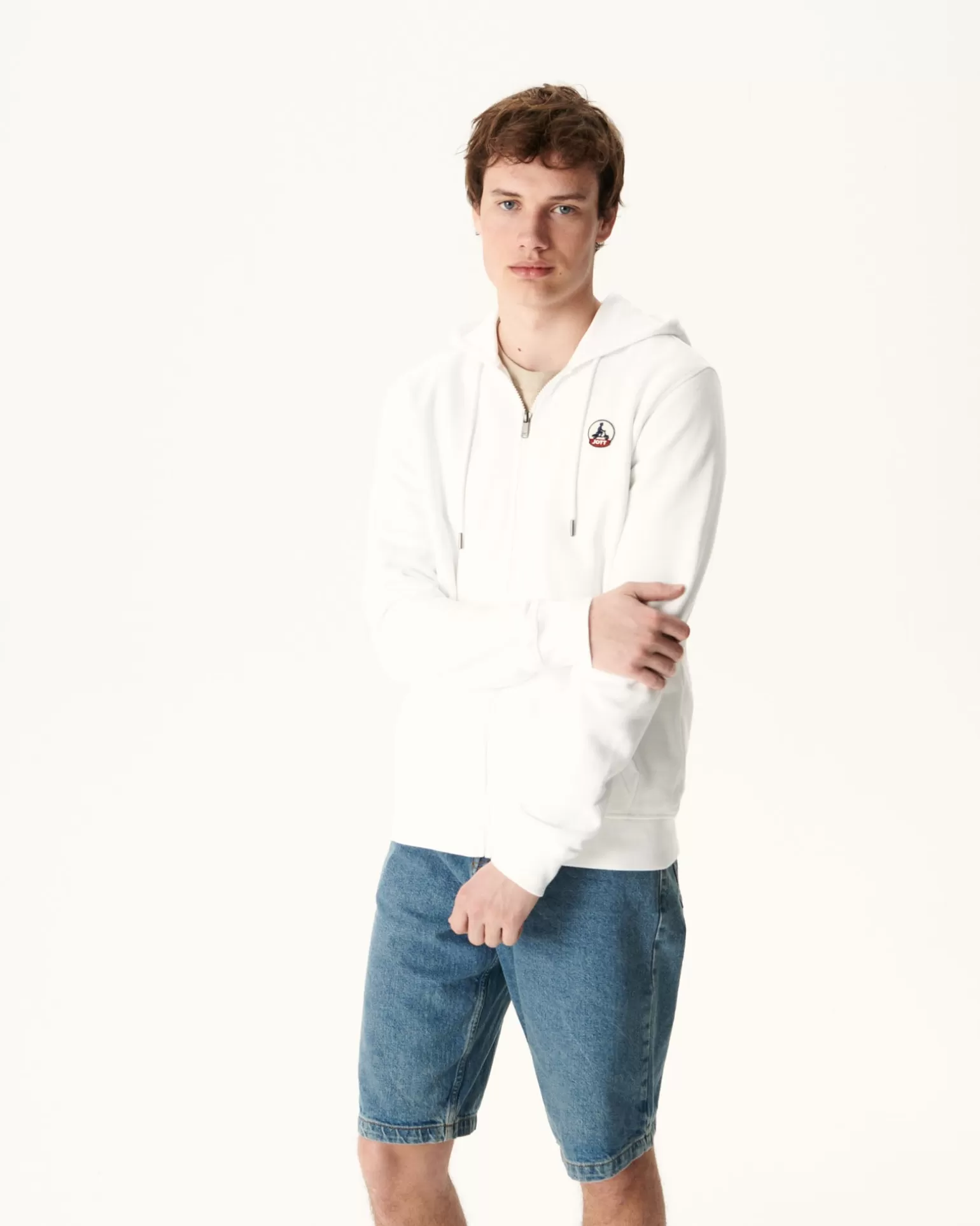 Vêtements*JOTT Sweat A Capuche Homme En Coton Biologique Blanc Mexico 901 Blanc