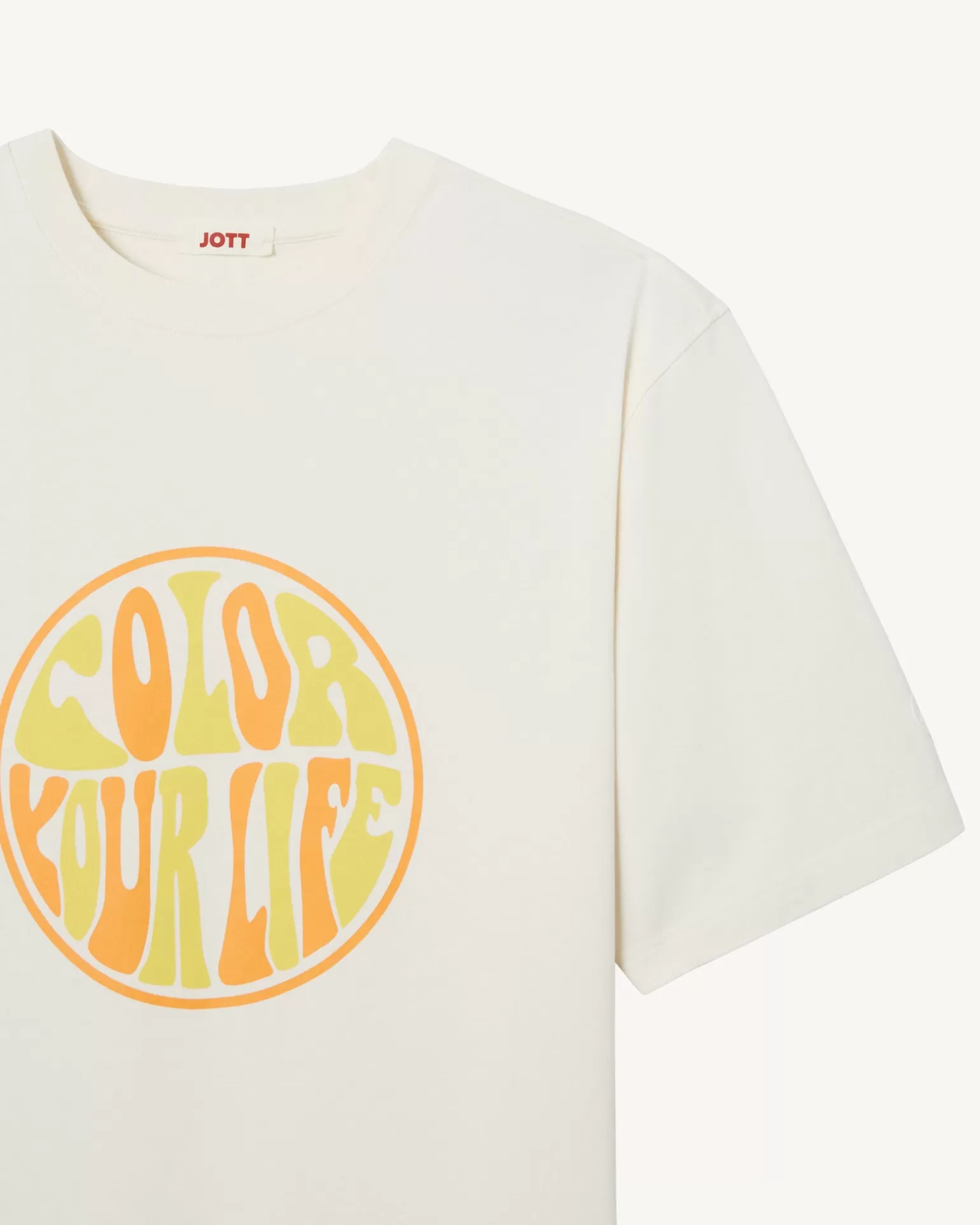 Vêtements*JOTT T-Shirt Homme En Coton Biologique Ecru Leo 895 Off-White