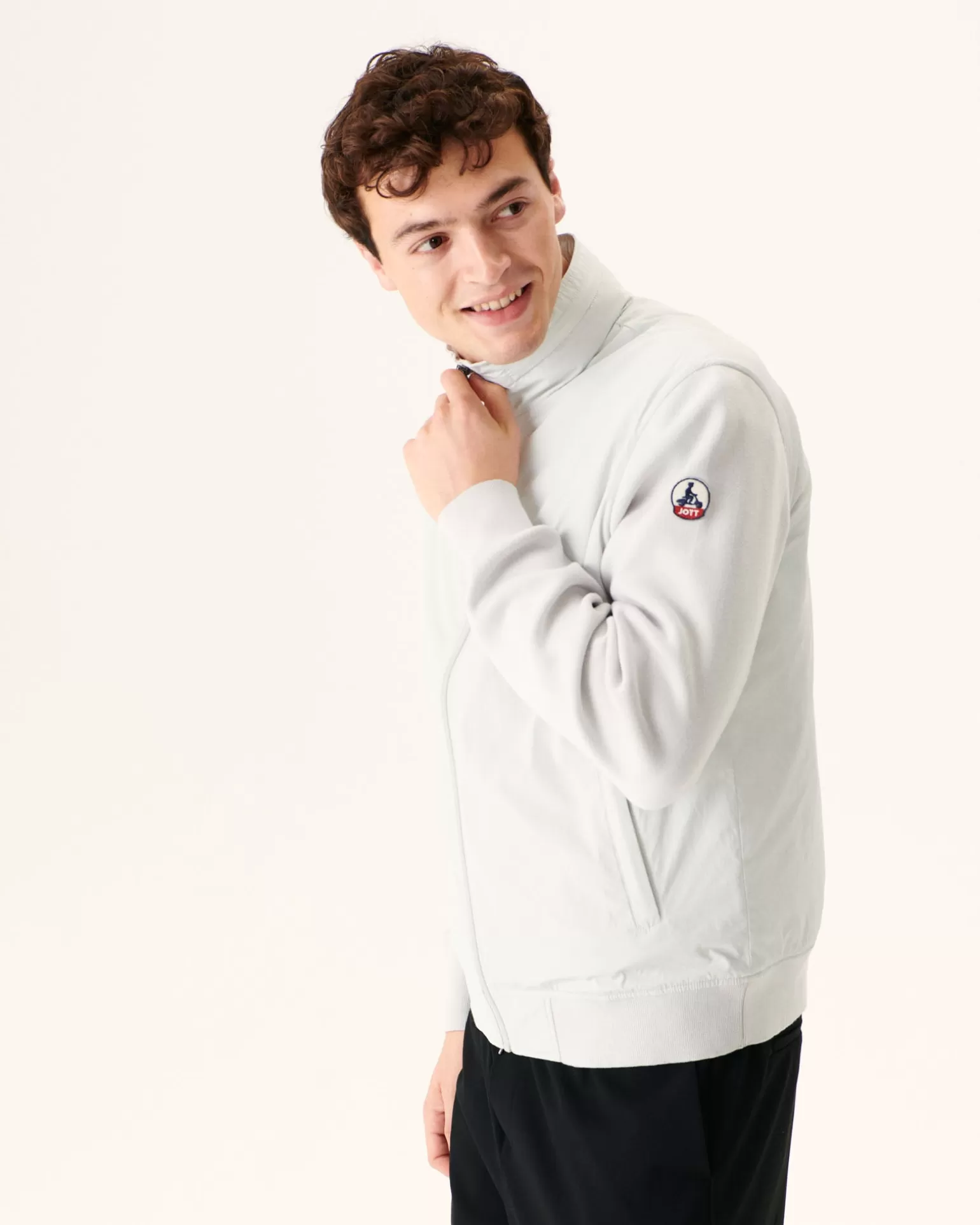 Doudounes & Vestes*JOTT Veste A Capuche Bi-Matiere Gris Clair Bardenas 532 Soft Grey