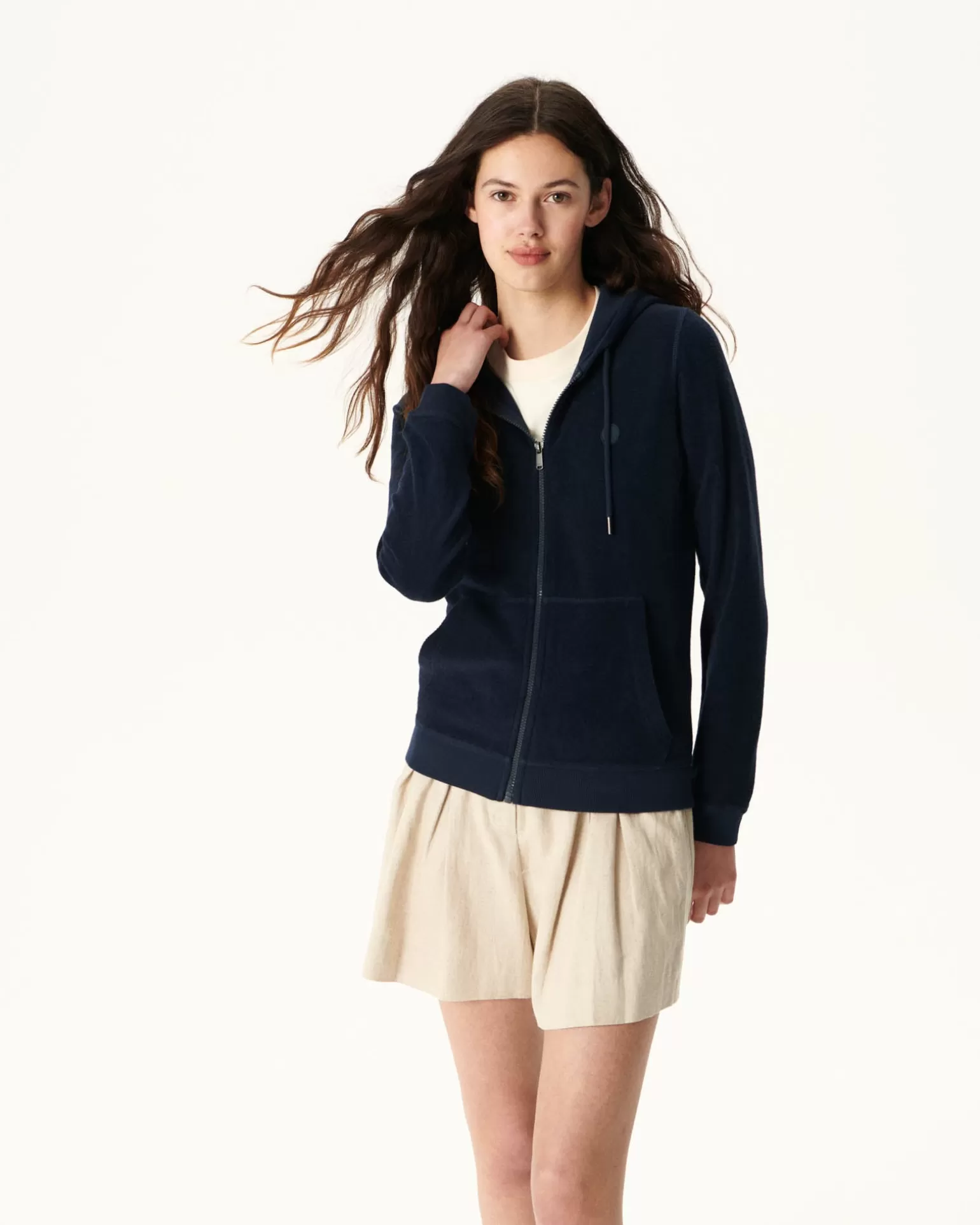 Vêtements*JOTT Veste Zipee Eponge Marine Corail 104 Navy