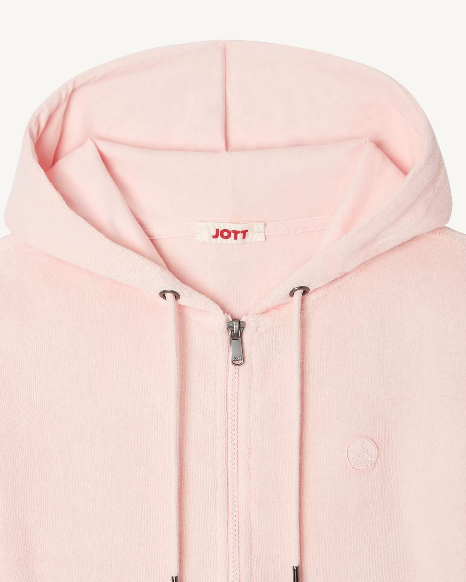 Vêtements*JOTT Veste Zipee Eponge Rose Clair Corail 463 Soft Pink