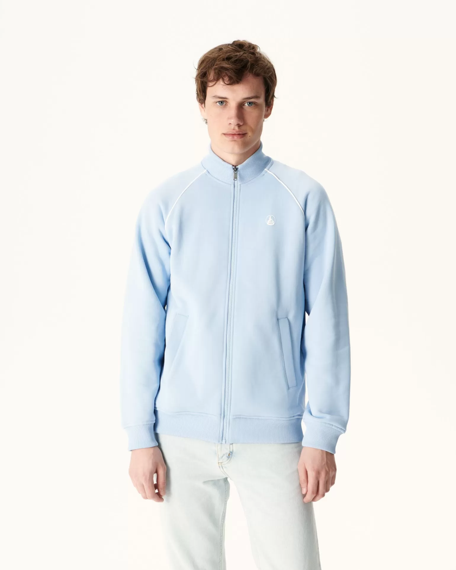 Vêtements*JOTT Veste Zipee Homme En Coton Biologique Bleu Clair Craig 180 Soft Blue