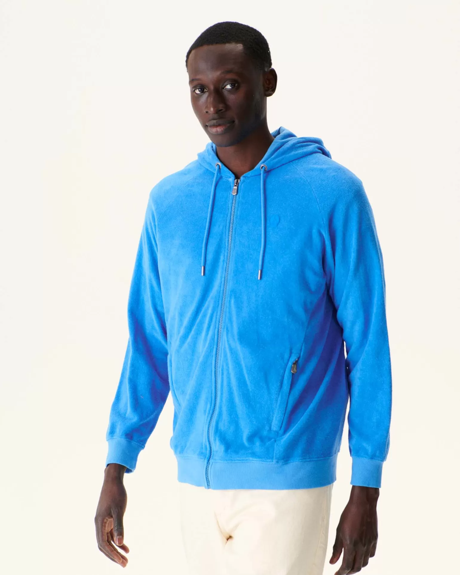 Vêtements*JOTT Veste Zippee Eponge A Capuche Azur Nazare 183 Azure