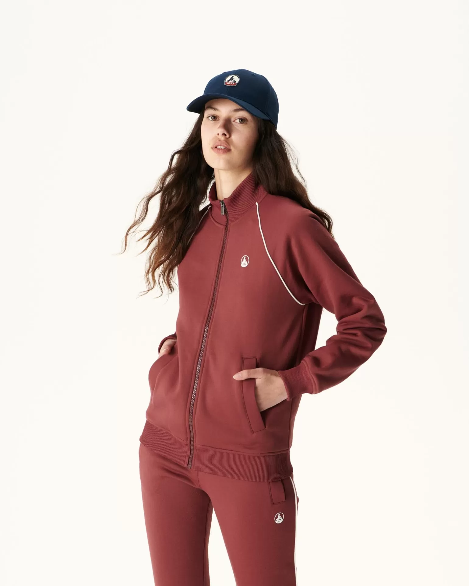 Vêtements*JOTT Veste Zippee Femme En Coton Biologique Bordeaux Rocha 330 Burgundy